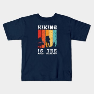 Hiking is the Best Therapy Kids T-Shirt